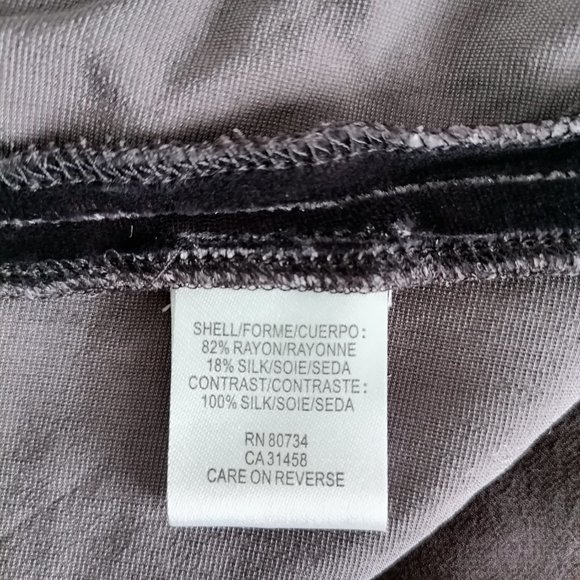 BCBG Maxazria Women's Dark Plum Velvet Tie Waist Blouse Size L New With Tag - Picture 6 of 6